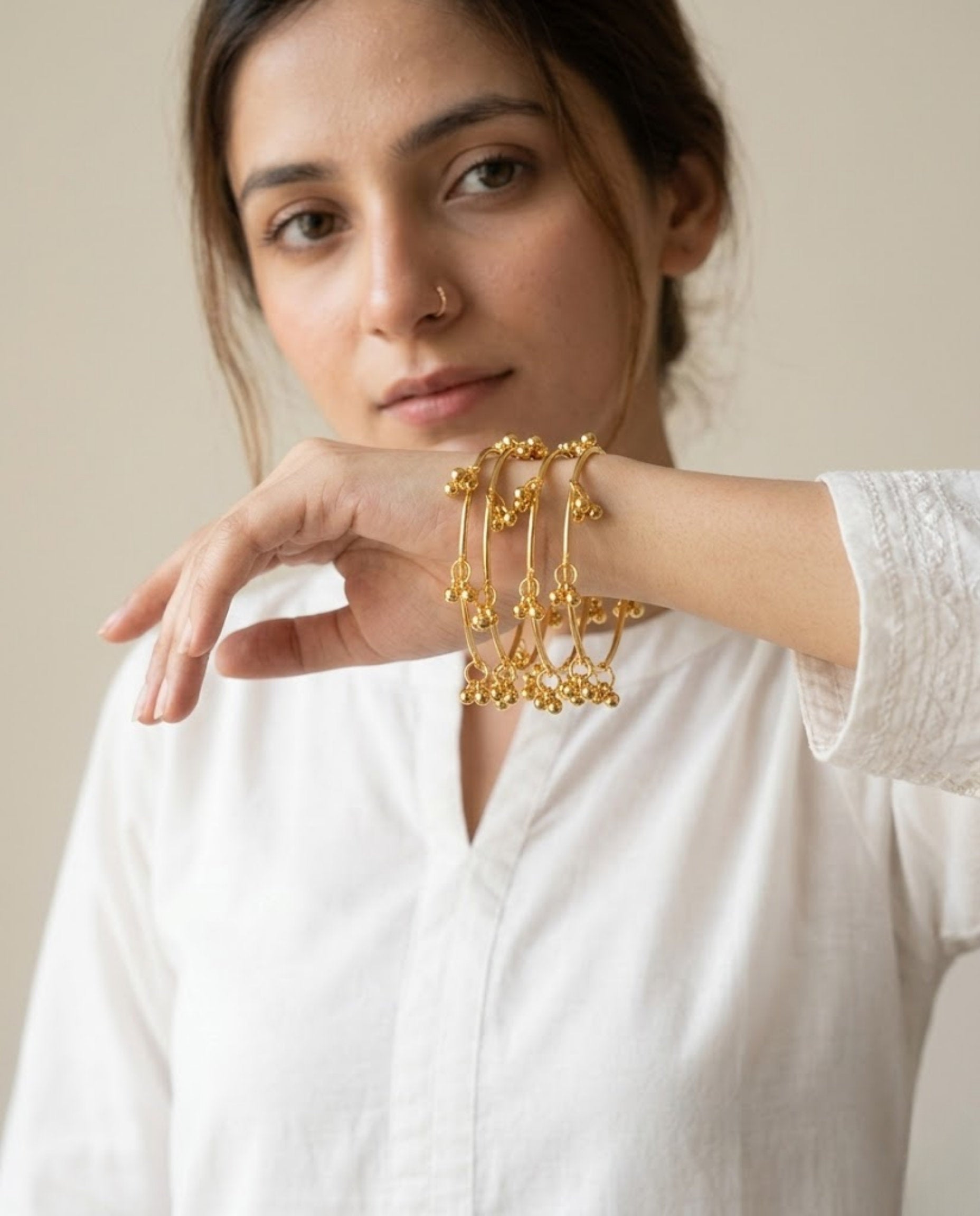 Viral Kashmiri Ghungroo Bangles Gold Bangle Set (4 Pcs)