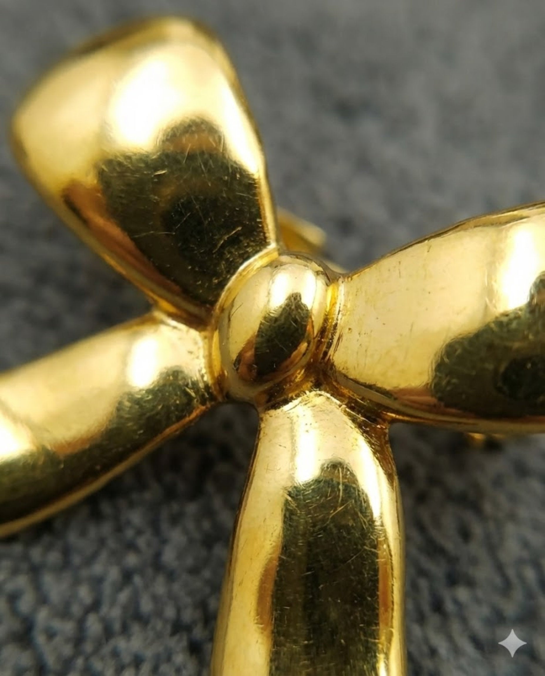 Orneza Gold Plated Sculptural Bow Adjustable Statement Ring
