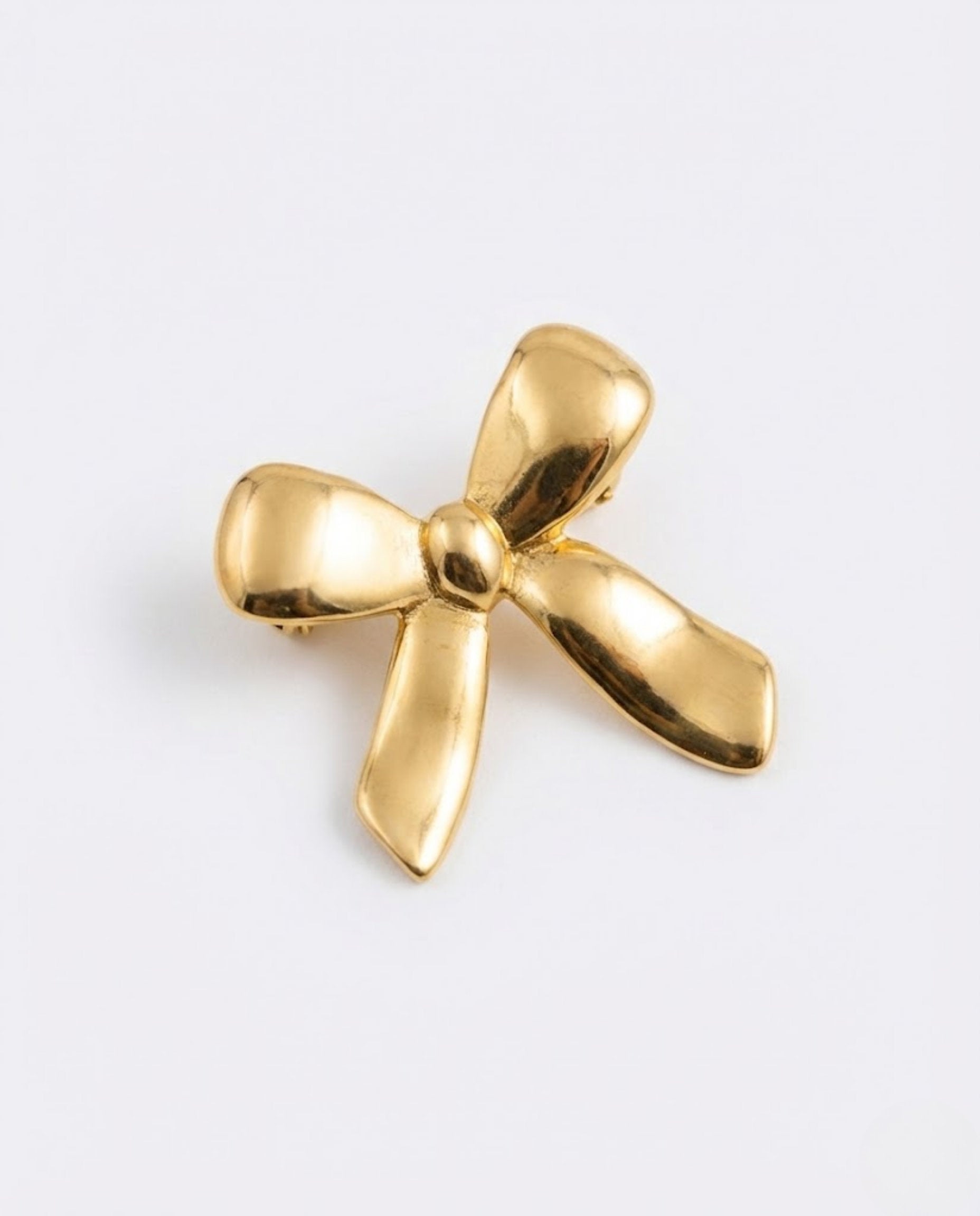 Orneza Gold Plated Sculptural Bow Adjustable Statement Ring