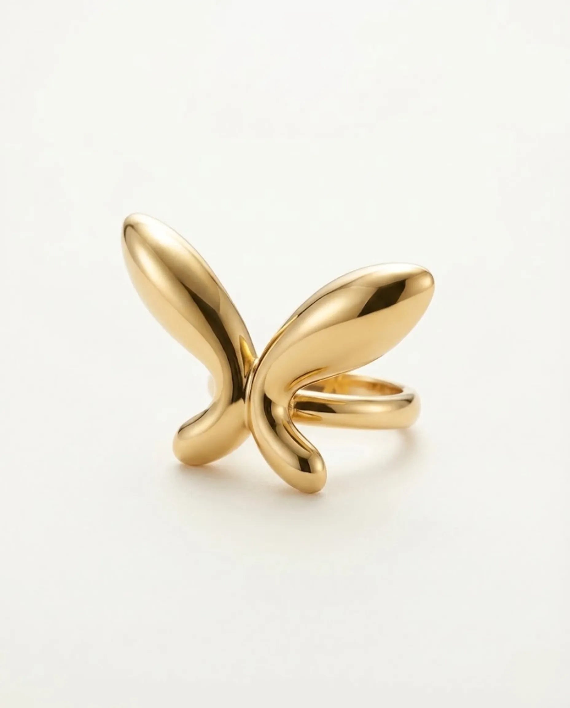 Orneza Gold Butterfly Statement Ring - Modern Sculptural Band