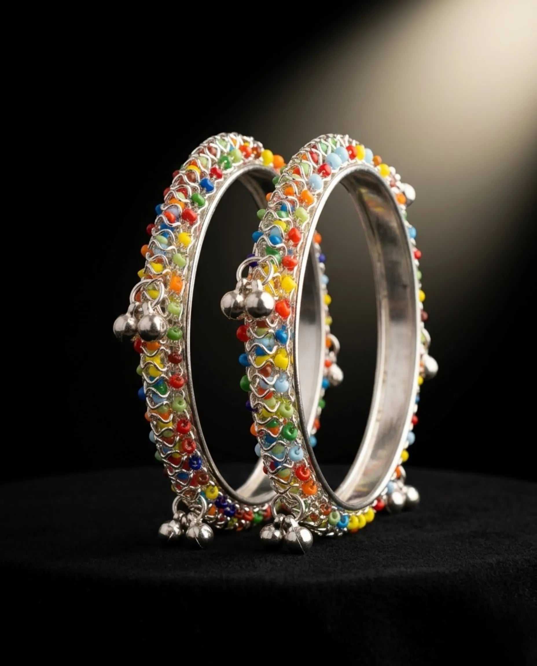 Viral Multicolor Kashmiri Ghungroo Bangles Pair size 2.2 (Sawa 2)