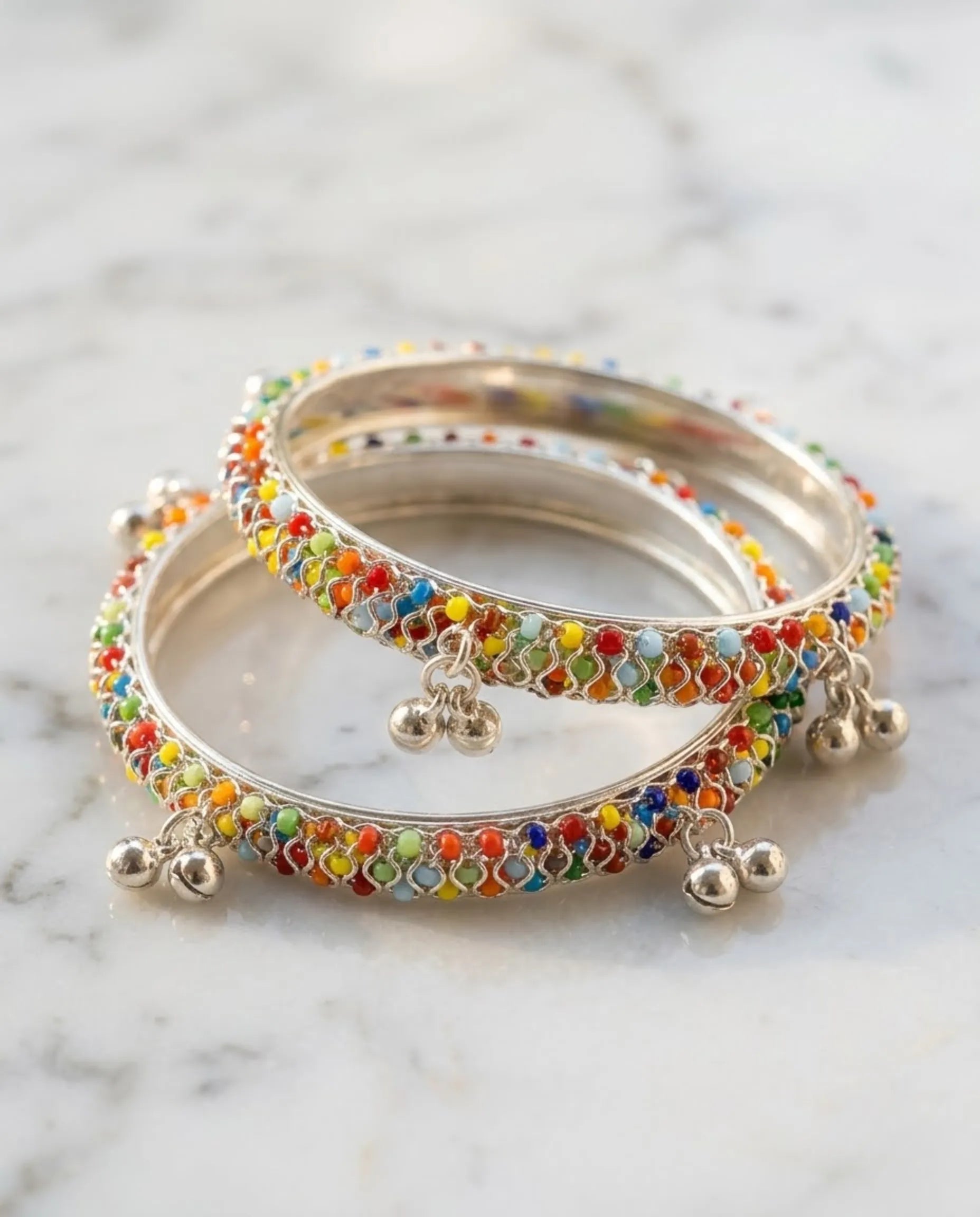Viral Multicolor Kashmiri Ghungroo Bangles Pair size 2.2 (Sawa 2)