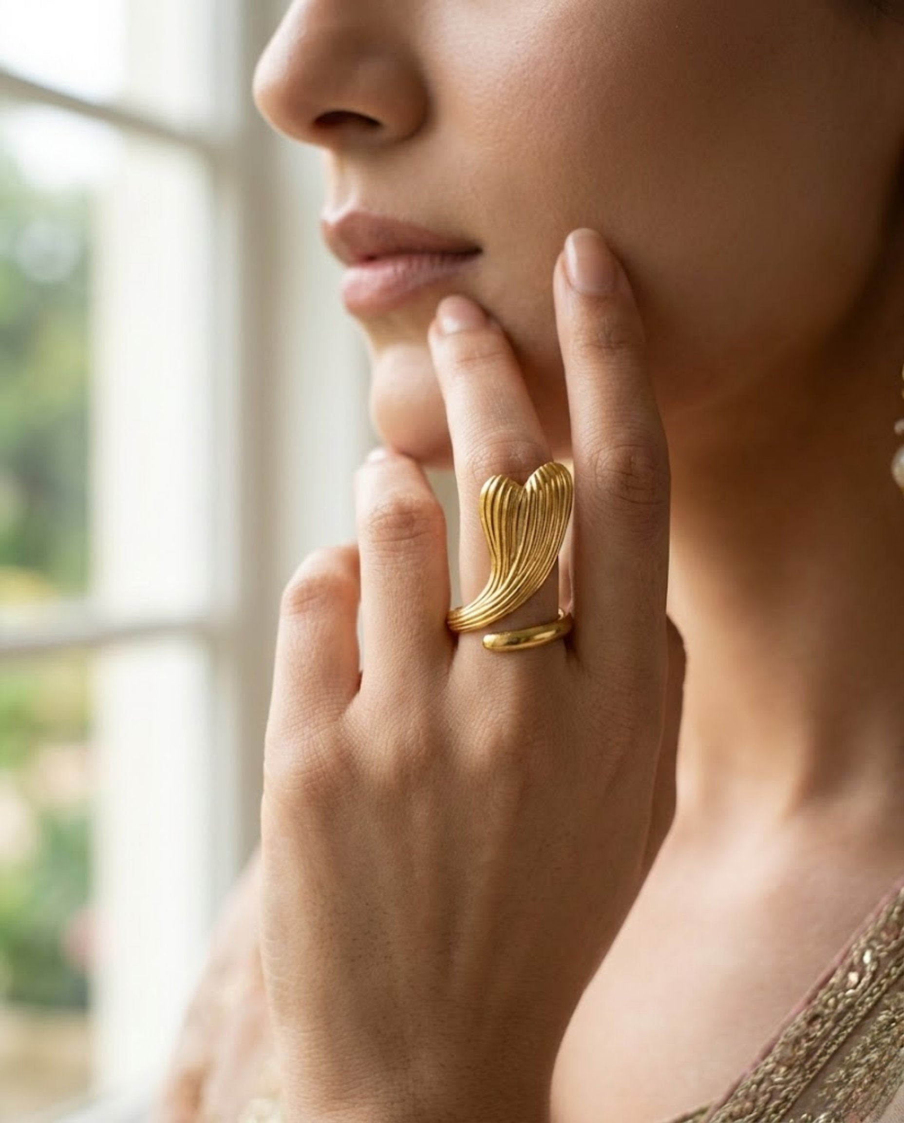 Orneza Siren Tail Gold Wrap Ring