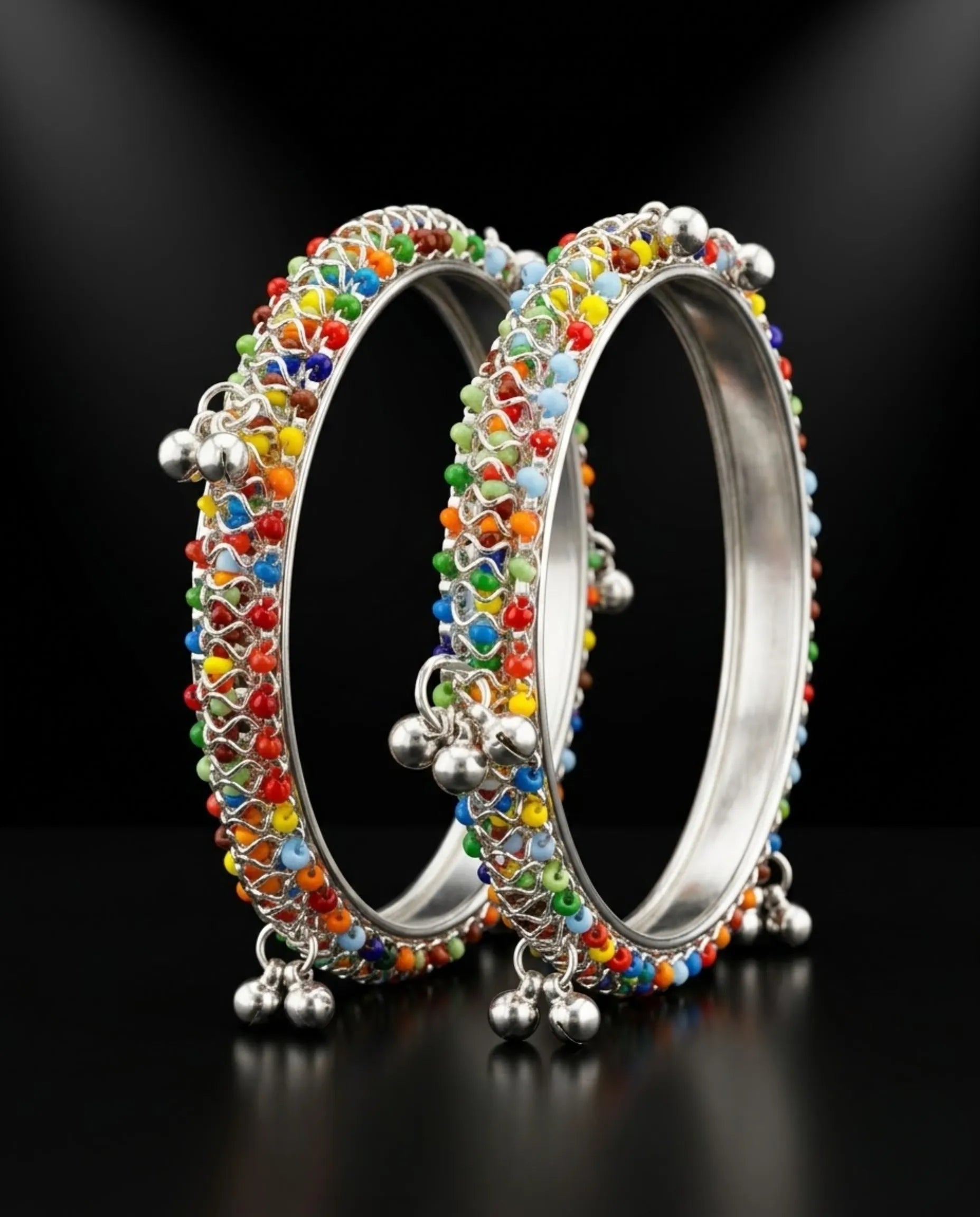Viral Multicolor Kashmiri Ghungroo Bangles Pair size 2.2 (Sawa 2)