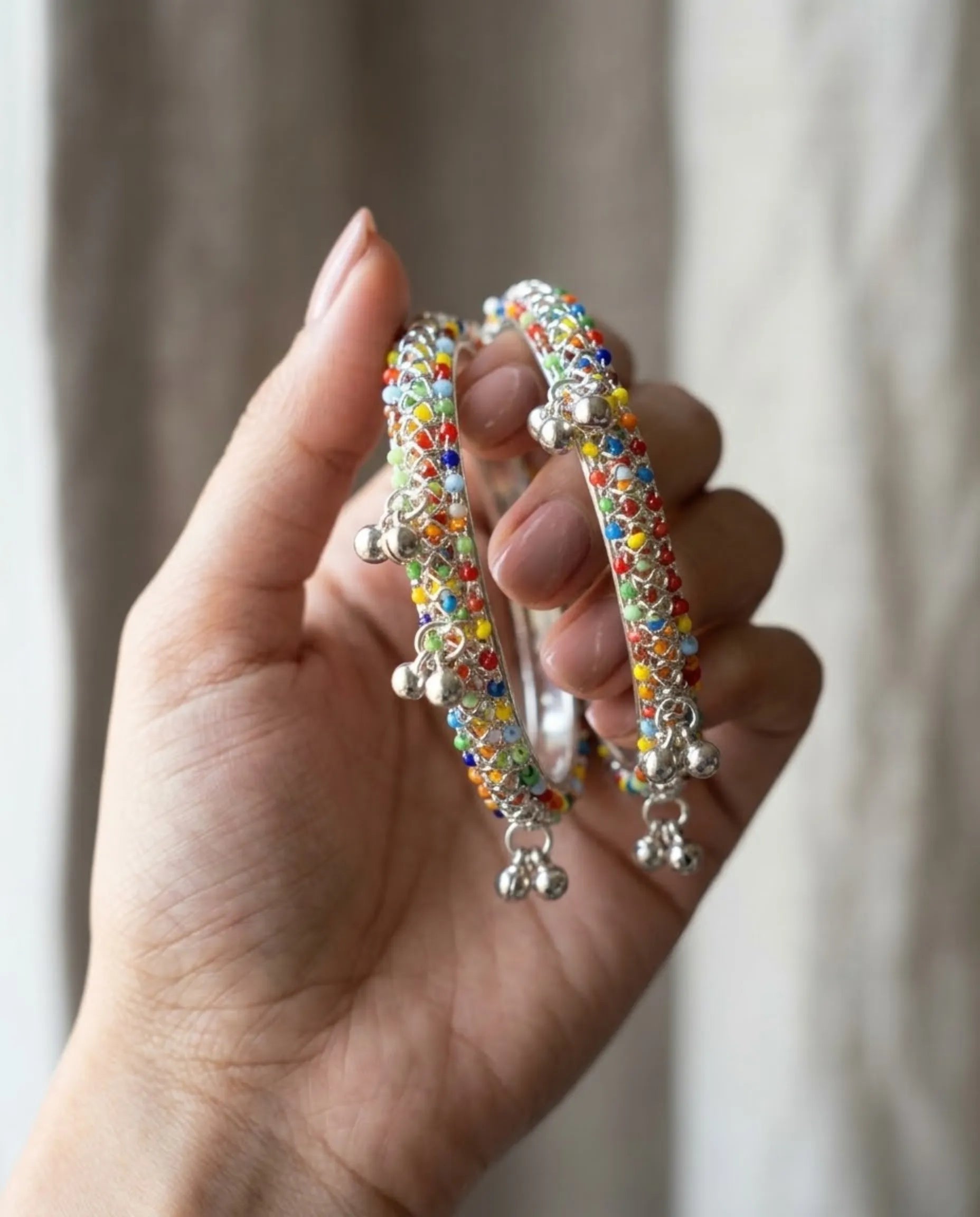 Viral Multicolor Kashmiri Ghungroo Bangles Pair size 2.2 (Sawa 2)